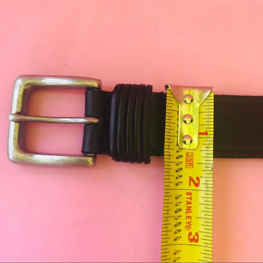 Dark brown/silver Timberland leather belt